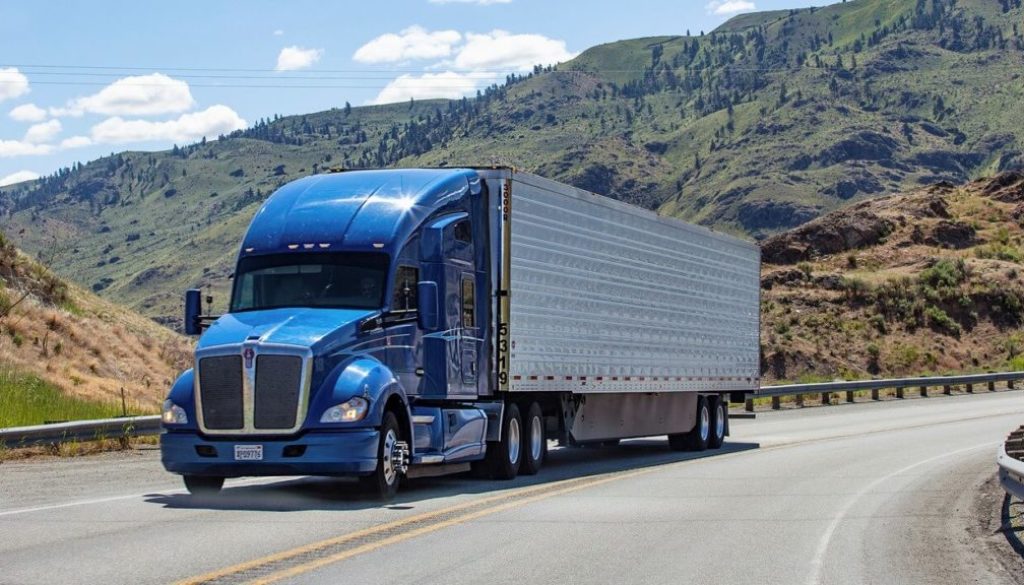 SBF TRUCKING LLC tractor staged for the morning run